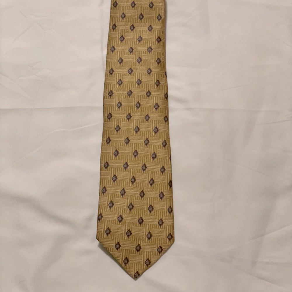 Stafford Tie Gold with Purple and Brown accents